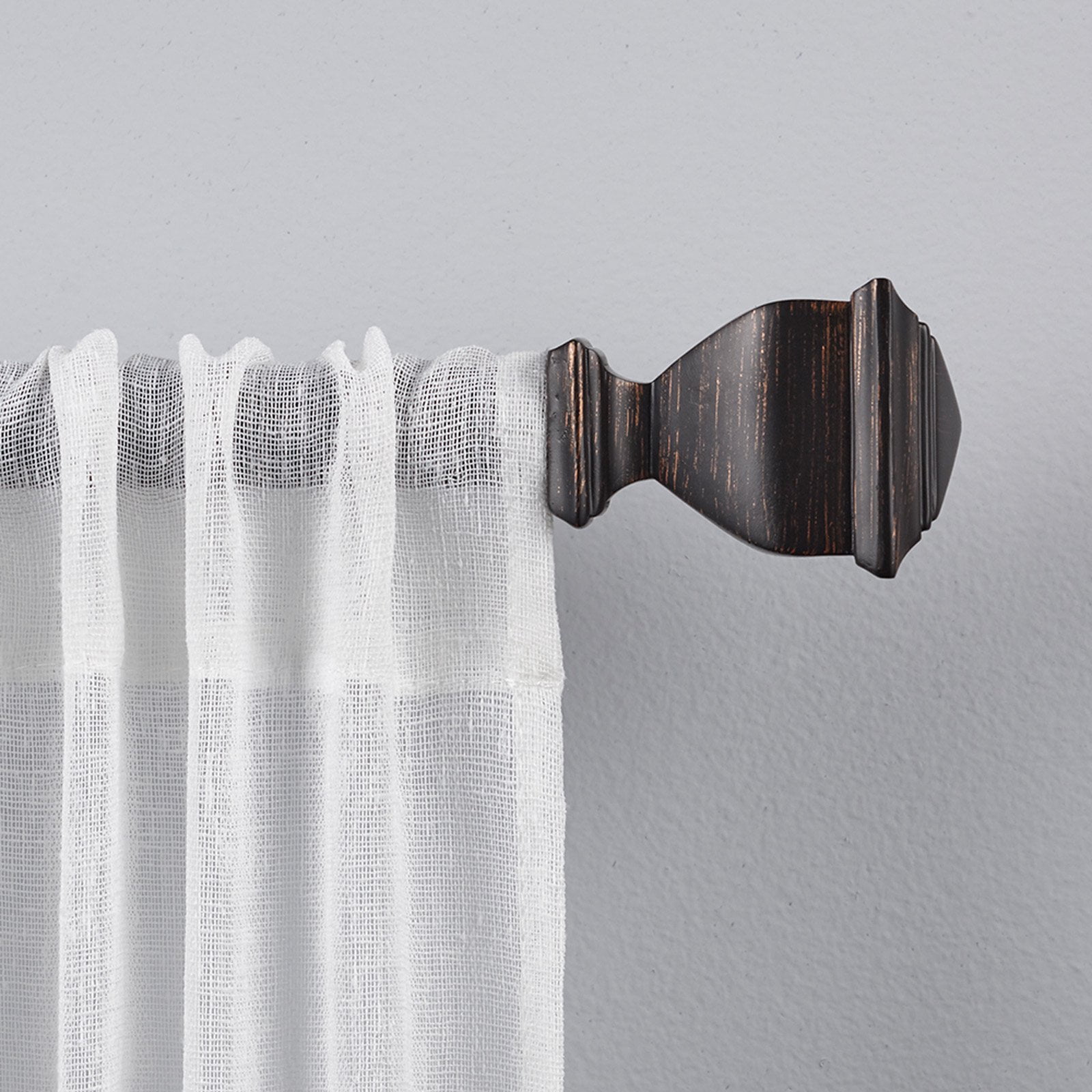 Photo 1 of 66"-120" Napoleon Adjustable Curtain Rod and Coordinating Finial Set Matte Bronze - Exclusive Home