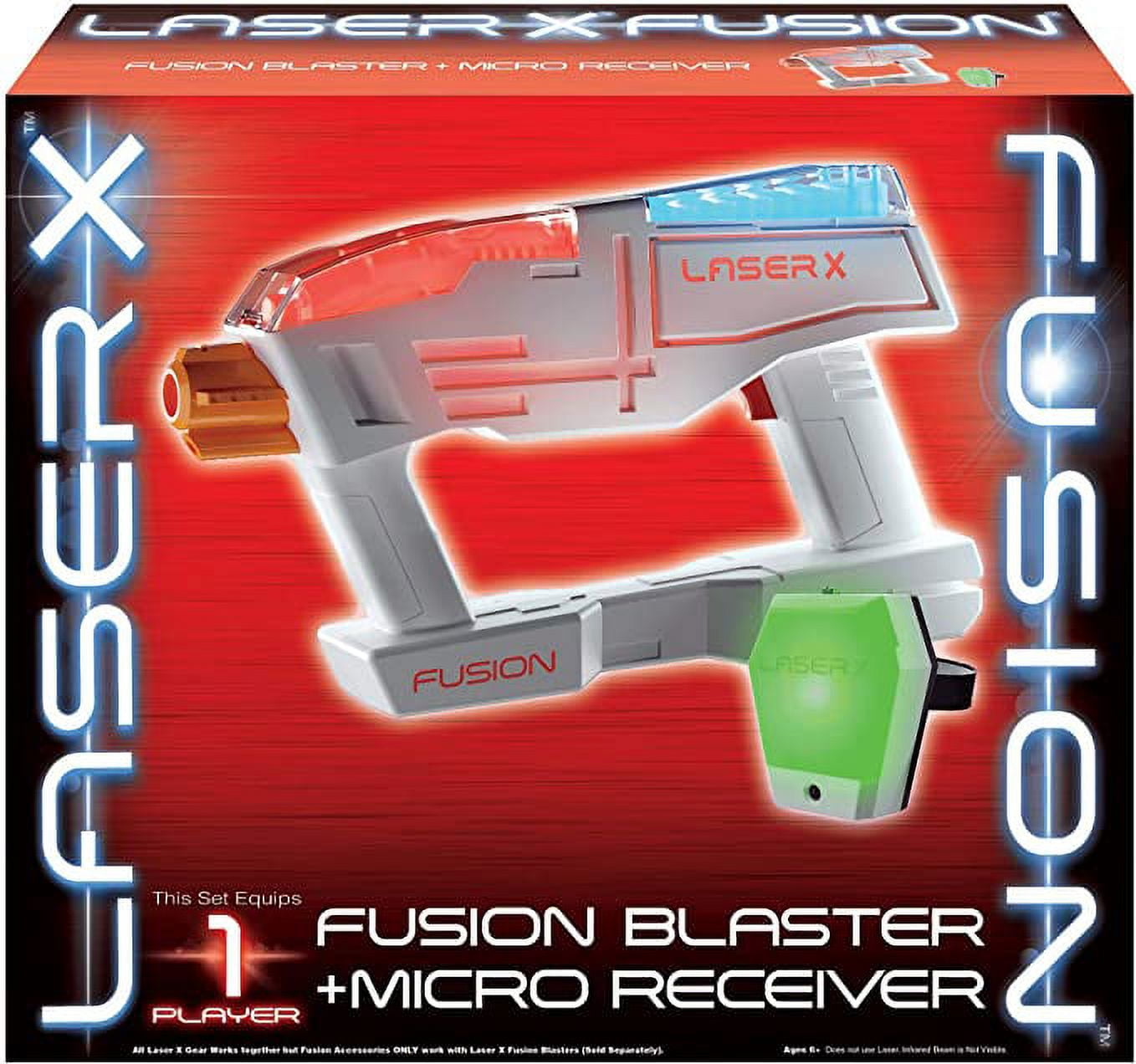Laser X 2 Pack Entertainment One at or Fun 20 Toy for Pck 30 Blaster x Feet - Home + Receiver, Each - Micro Player Blaster Fusion Range - Wide Outdoor