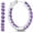 Purple, variant on Purple Amethyst Inside Out Hoop Earrings for Women in 925 Sterling Silver 1 Inch Diameter and 3mm February Birthstone with Notched Post with Lock by MAX + STONE