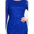 thumbnail image 5 of Connected Apparel Scoop Neck Long Chiffon Split Sleeves Bodycon Lace Dress, 5 of 5