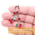 thumbnail image 3 of 3pcs Crystal Navel Ring Belly Button Rings Cherry Cute Belly Button Rings Belly Bars Double Belly Piercing Belly Button Piercings for Women Girls, 3 of 4