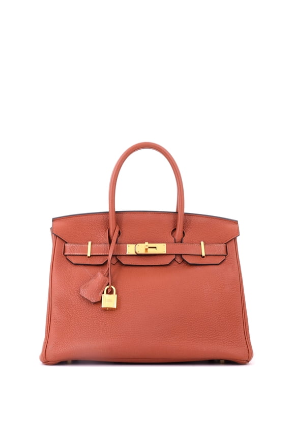 Pre-Owned Birkin Handbag Cuivre Togo with Gold Hardware 30 By Rebag