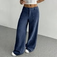 thumbnail image 6 of Women's Corduroy Wide Leg Pants Stretchy Waist Button Casual Loose Fit Pocket Design, 6 of 9