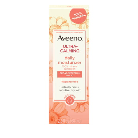 Aveeno Ultra-Calming Daily Facial Moisturizer with SPF 30, 2.3 fl. (Best Face Lotion For Sensitive Skin)