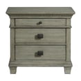 thumbnail image 2 of Bowery Hill Contemporary Wood Gray 3- Drawer Nightstand with USB, 2 of 11