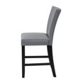 thumbnail image 2 of Set of 2 Gray PU Upholstered Counter Height Chairs with Footrest and Chrome Nailhead Trim, 2 of 6