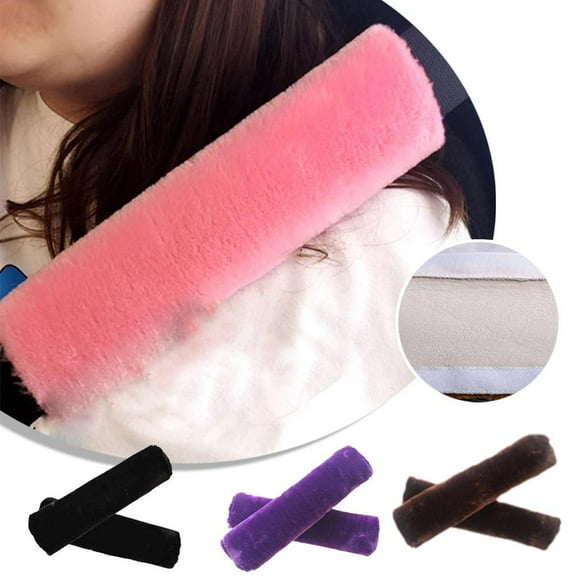 FurNest 2X Soft Faux Sheepskin Car Seat Belt Pads Cover Shoulder Strap Co