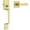 Gold, variant on Black Front Door Handle No Lock, Modern Exterior Door Handle with Passage Lever, Reversible for Left & Right Hand Door, Front Door Handleset