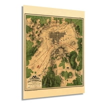 1863 Map of the Battle of Gettysburg Pennsylvania - Vintage Map Wall Art - American Civil War Poster Showing Line of Battle on July 2nd 1863 - Gettysburg Map