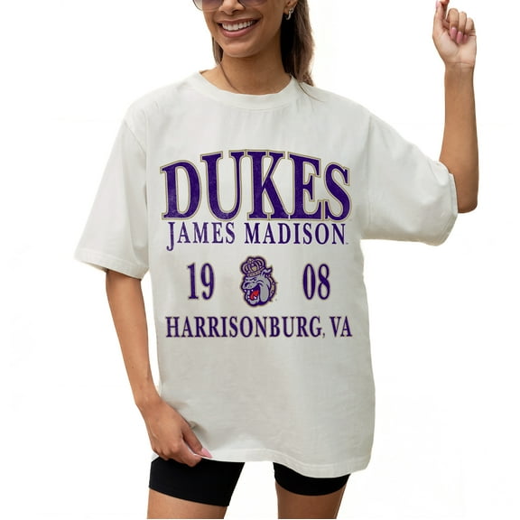 Women's Gameday Couture Cream James Madison Dukes Unity Oversized T-Shirt
