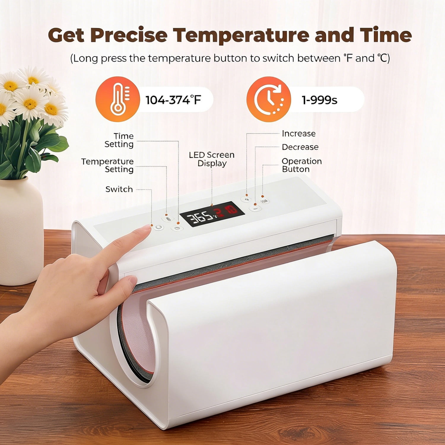 Auto Tumbler Heat Press Machine With Tape and Glove For 11-30oz Tumblers