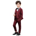 thumbnail image 6 of Bainana Christmas Boy'S Outfits Set Long Sleeve Solid Color Gentleman Suit 4 Pieces Matching Set Big Kids Trendy Daily Wear, 6 of 6