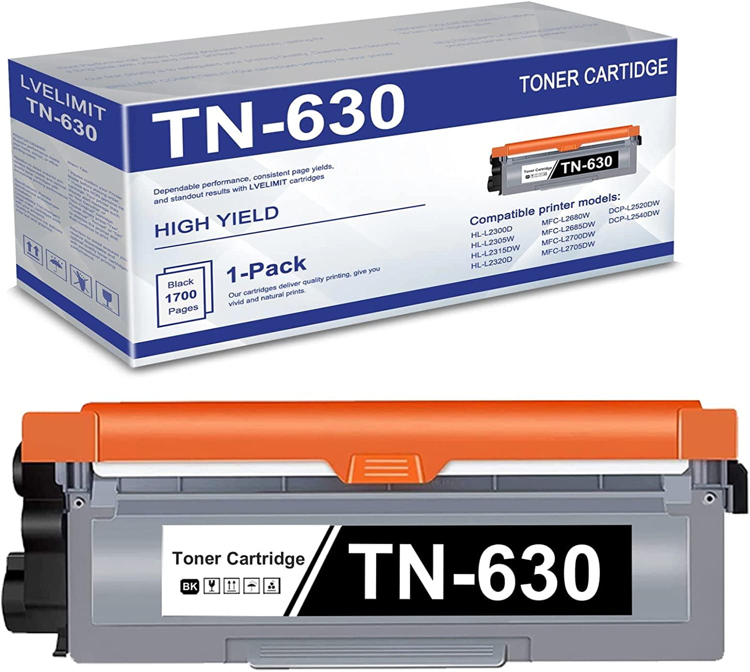 TN630 TN630 Toner Cartridge High Yield Replacement for Brother HL