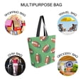 thumbnail image 7 of FORMRS Womens Canvas Tote Bag with Zipper Inner Pocket Shoulder Handbag, American Footballs, 7 of 7
