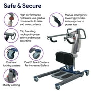 ProHeal Sit to Stand Lift - Bariatric Full Body Patient Transfer Lifter for Home Use and Facilities - Long Lasting Battery, 600 Pound Weight Capacity, 6 Sling Hooks