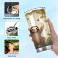 thumbnail image 6 of SKYSONIC Sloth Tumbler Stainless Steel Double Wall Vacuum Reusable Insulated Mug with Straw and Built-in Coaste for Cold and Hot Beverages, 12oz, 6 of 7