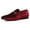 Red, variant on Santimon Mens Velvet Penny Loafers Slip-on Metal Buckle Casual Shoes Leather Dress Shoes Red US 10.5