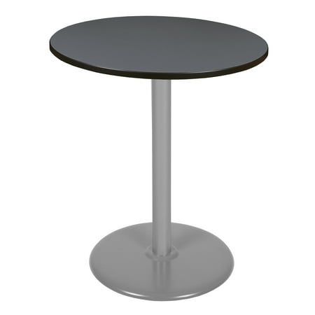 

Via Cafe High 36 Round Platter Base Table- Grey/Grey