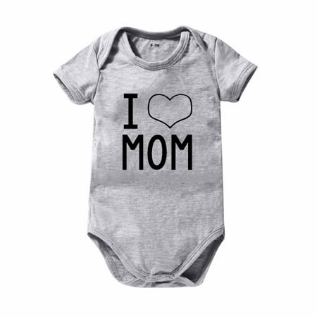 

QIPOPIQ Clearance Baby Girl Clothes Infant Summer Toddler Boys Letter Print T-Shirt Short Sleeve Onesie Bodysuit