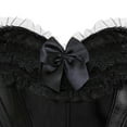 thumbnail image 4 of Stay Corset Overbust Corset Bustier women Lace Trim Corset Women victorian corset Black XS, 4 of 4