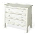 thumbnail image 2 of Rena Side End Table with 3 Drawers, 28 Inch Rustic White Mahogany Wood, 2 of 5