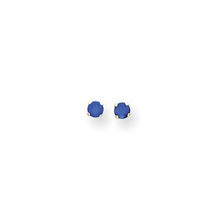 14k Yellow Gold Children's 3mm Synthetic Spinel Birthstone Post Stud Earrings