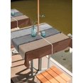 thumbnail image 6 of Outdoor Tablecloth with Umbrella Hole, Brown Grey Spillproof Waterproof Outdoor Table Cover, Vintage Stripe Farmhouse Wood Grain Ombre Patio Tablecloths for Party/Garden/Picnic, Square 54"x54", 6 of 9