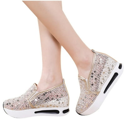 

Fashion Outdoor Breathable Wedges Casual Canvas Tennis Round Toe Loafers Shoes