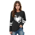 thumbnail image 5 of SGFCWSX Girls Long Sleeve T-Shirt, Kids Graphic Crew Neck Casual Top Black Size 5-6 Years, 5 of 5
