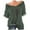 Army Green, variant on Women's Off-the-Shoulder Drawstring Neck Blouse Short Sleeve Lace Trim Loose Linen Casual Top XXXXL