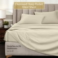 thumbnail image 4 of Superior 1000 Thread Count Egyptian Cotton Sheet Set, Deep Pocket Bed Sheets, Full, Ivory, 4 of 13