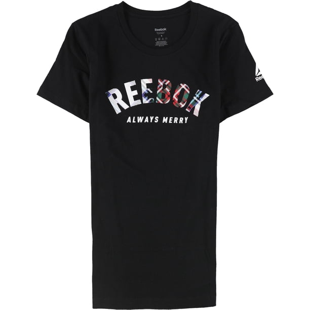 Reebok Womens Always Merry Graphic T-Shirt black XS