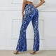 thumbnail image 5 of Liquidación ICHUANYI, pantalones de Yoga con estampado de ondas de agua de cintura alta para correr, informales, de verano para mujer, pantalones largos con corte de bota ICHUANYI WER2023082202553, 5 of 8