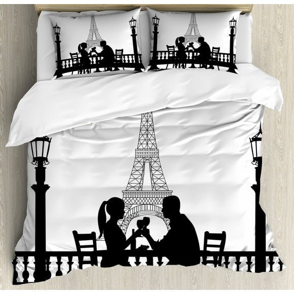 Black And Gold Paris Comforter Set