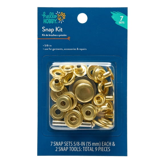 Hello Hobby 7-Piece Gold Snap Fasteners Kit