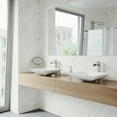 thumbnail image 4 of VIGO Hibiscus Modern White Matte Stone 16 in. L x 16 in. W x 5 in. H Square Vessel Bathroom Sink, 4 of 10