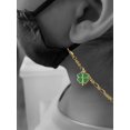 thumbnail image 2 of Goldtone Opaque Green Lucky Four Leaf Clover Goldtone Face Mask Necklace, 2 of 2