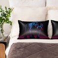 thumbnail image 2 of KLL Futuristic Purple Panther Pattern Silk Pillowcase for Hair and Skin Standard Size 20"X 30" Soft Breathable Pillow Covers for Sleeping, 2 of 6