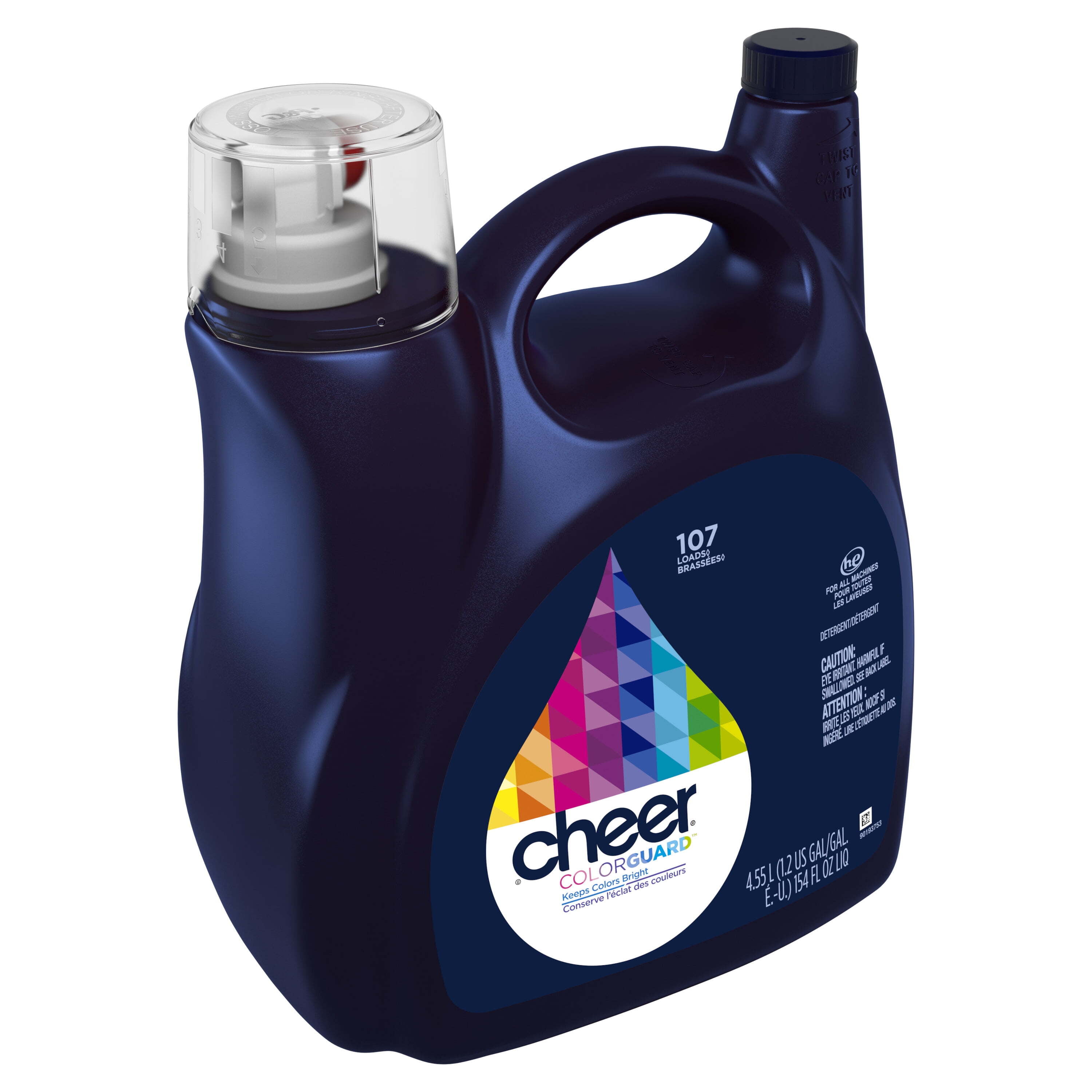 Cheer Liquid Laundry Detergent 107 Loads, 154 fl oz, HE Compatible