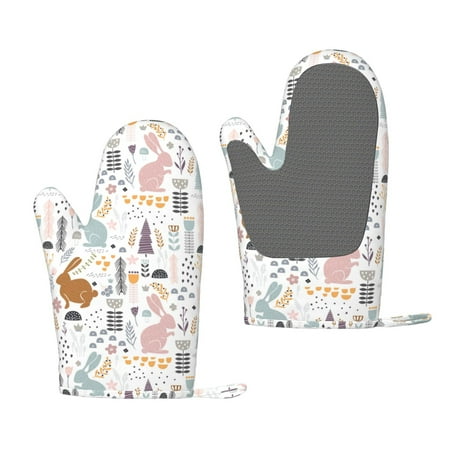 

Lafuoo Fall Rabbit Pattern Silicone Anti-Scalding Gloves Hanging Rope Gloves are Suitable for Kitchen Utensils for Kitchen Baking Cooking Outdoor Barbecue