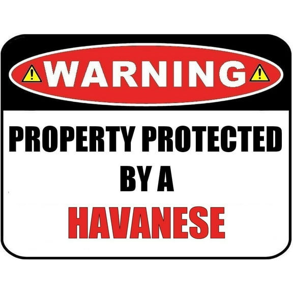 Warning Property Protected by a Havanese 9 inch x 11.5 inch Laminated Dog Sign