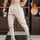 thumbnail image 1 of Pantalones largos para hombre, color liso, cintura elástica, patchwork, cremallera, para exteriores, de poliéster, 1 of 9