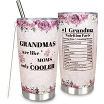 Grandma Tumbler With Straw and Lid, Stainless Steel Grammy Tumbler for Nana Birthday Mother''s Day Christmas Gifts for Grandma
