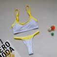 thumbnail image 2 of Swimsuits for Women,Women's Bikini Solid Set Swimsuit Two Piece Filled Patchwork Swimwear Beachwear Yellow L(L), 2 of 2