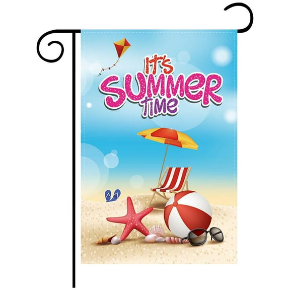Wovilon Summer Garden Flag Seaside Sunshine Summer Flag Outdoor Courtyard Flag Yard Decoration