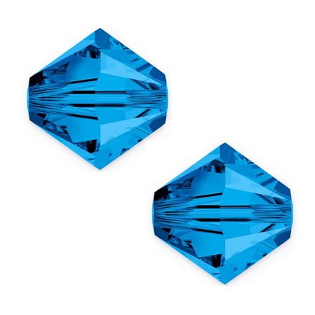 24Pcs Adabele Austrian 10Mm Faceted Loose Bicone Crystal Beads Capri Blue Compatible With Swarovski Crystals 5301/5328 Ssb1025