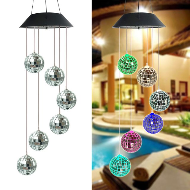 Cqxid Wind Chimes Under $10 Solar Mosaics Wind Chime Light Colorful Gradient Outdoor Garden Light