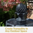 thumbnail image 3 of Sunnydaze Arcade Black Polyresin 2-Tier Solar Fountain with Battery, 3 of 16