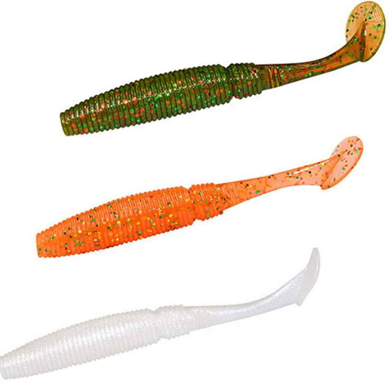14X Fishing Soft Plastic Lures 1.8 Grub Ring Worm Bug Paddle Tail
