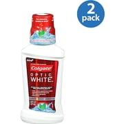 Colgate Optic White Refreshing Mint Mouthwash, 8 fl oz (Pack of 2)